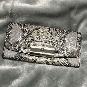Coach Kristin Leather Clutch Wallet Embossed ‘Python’ Finish